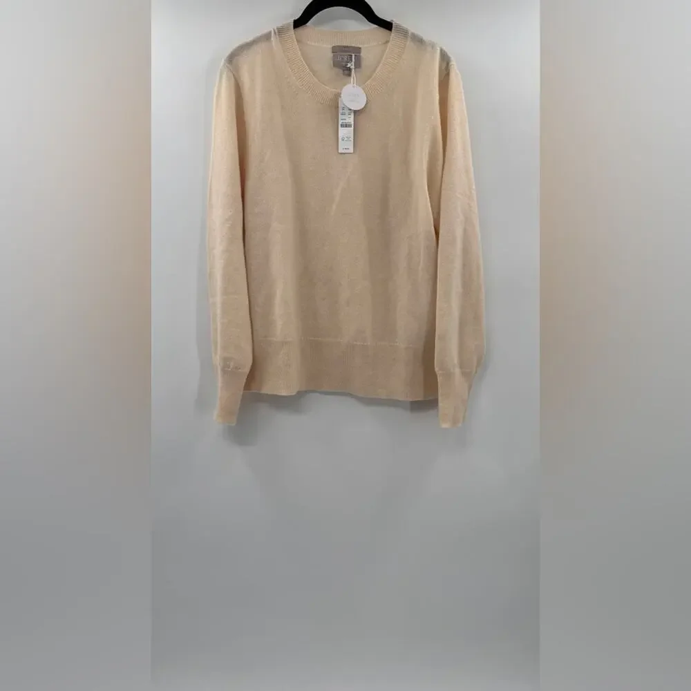 J.Crew Cashmere classic-fit crewneck sweater Heather Natural